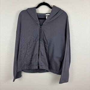 Prairie Underground Womens Gray Long Sleeve Full Zip Hoodie With Pockets Size L